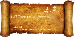 Lövenfeld Petra névjegykártya
